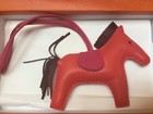 Nib Hermes Rodeo Mm Bag Charm Rose Jaipur Grigri Horse Medium Flawless 