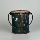 Vintage French Painters Can With Remnant Paint Married With Used Stirring Sticks