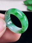 Emerald Icy Green Grade A Jadeite Jade Ring  Size 12 0  Y0716