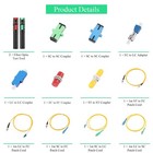 13pcs Fiber Optic Cable Test Kit Vfl 15km 30km Ftth Red green Light With Adapter