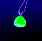 Sterling Trillion Uranium Glass Necklace Green 925 Silver