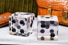 Large Jumbo Oversized Pair Lucite Painted Dice Vintage Mid Century Modern Mcm