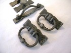 Vintage Lot Of 5 National Co  Drawer Pulls Hammered Pewter Brass Rd 1969 633540