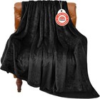 Fleece Blanket Black Throw Blankets For Couch   Bed  Luxury Plush Cozy Fuzzy    