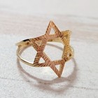 Jewish Judaica Men Women Magen Star Of David 14k Gold Plated Ring Israel Made