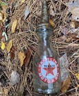 Texaco Gas   Oil Advertising Clear Glass Oil Bottle W  Pour Spout