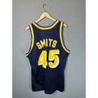 Vintage Champion Rick Smits Indiana Pacers Jersey Mens 44 Navy Blue Mesh Nba