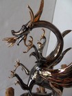 Dragon Figurine On Driftwood 13  Tall