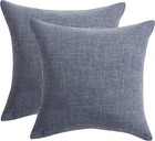 Chenille Throw Pillow Cover Decorative 18x18 Dusty Blue Gray Farmhouse Urban