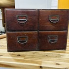 Vintage Antique Quarter Sawn Oak 4 Drawer Dovetailed Card Catalog Index File
