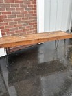 Rustic Wood Bench With Hairpin Legs Mcm Mid Century 55   