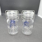 The Plaza Hotel Jars W  Wire Bale Lid  Wheaton   9 Fl Oz   5  Tall  x2 