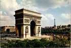 Vintage Continental Postcard L arc De Triomphe Eiffel Tower Paris France C1960s