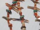 Vintage Zuni Indian Necklace 2 Strand Fetish Sterling Silver Turquoise Coral Etc
