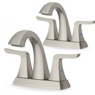 2 Packs Modern  Black Chrome Brushed Nickel Bathroom  Faucet  2 Handles  4 Inchs