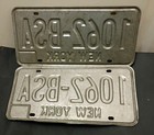 Vintage Ny License Plate  Tags  2  Pair  1062-bsa 