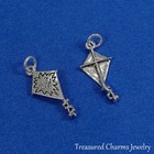 Silver Kite Charm - Kite Flying Charm Pendant New