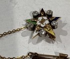 Vtg  10k Diamond Stone Order Of The Eastern Star Mason Masonic Lodge Keystone