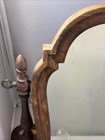 Antique Walnut Dresser Tabletop Vanity Make-up Twin Post Shaving Mirror