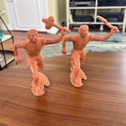 Vintage Louis Marx Set Of Cavemen 4 Plastic Cavemen 1963 Rare Bolder Throwing