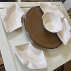 Vintage 6  Piece California Pottery L273 Lazy Susan Chip Dip Appetizer Dish Set