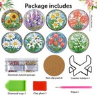 Diamond Art Coasters Kit  8 Pieces Sunflowers Diamond Painting Coasters Kit   Di