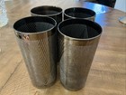 Mid Century Vtg  Silver Overlay Highball Bar Tumbler Glasses Set Of 4