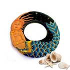 Balinese Folkloric Mermaid Goddess Wall Mirror Carved Painted Wood Bali Folk Art
