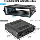 2u Rack Case 16  Depth 19   Rackmount Flight Case   Mic Storage For Dj Amplifier