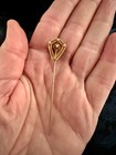 Antique Victorian 10k Yellow Gold Diamond Stick Pin