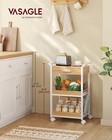 Storage Cart 3tier Rolling Utility Cart With Table Top Handles 4 Lockable Caster