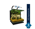 Marineland 3 Gallon Aquarium Kit  Glass Fish Tank With Filter And Led Lights