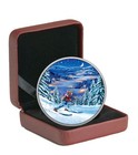 2017  15 Silver Coin Canada Great Canadian Outdoors- Night Skiing Glow In Dark 