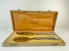 Antique French Silver Fish Serving Set Vermeil Magasins Du Globe Lyon Box