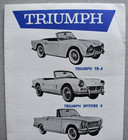 Triumph Spitfire Sports Car Convertible Sedan Vintage 1963 Price List Brochure