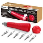 Premium Linoleum Carving Tool Set With 6 Blades For Block Printing Stamps