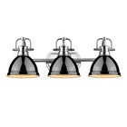 Golden Duncan 3-light Bathroom Vanity Light In Chrome And Matte Black