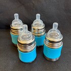 4 Lot Pura Kiki 5oz 150ml Stainless Steel Anti-colic Infant Baby Bottle - Blue