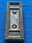 1920 s - 30s Bronze Antique Up   Down Elevator Button Wall Plate W  Switches