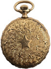 Antique 0s Essex Hunter Pocket Watch Case Gold Filled Star   Scalloped Usa