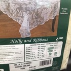 Scranton Lace Co Holly   Ribbons Ivory 60 x 124    Oblong Lace Tablecloth Usa