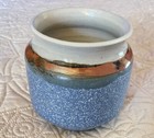 Portland Maine Pottery Co  Color Blue Brown Tan Pot Bowl Planter