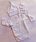Newborn Baby Boy Girl Clothes Jumpsuit Romper Bodysuit Longsleeve Hat Mittensset