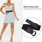 Women s Belt Wide Buckle Elastic Stretch Faux Leather Skinny Waist Dress Belt Us
