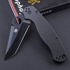 Tactical Pocket Knife Carbon Fiber G10 Tanto Black Stainless Steel Lock Back