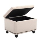 24 Inch Modern Tufted Bedroom Storage Ottoman Bench  Linen Lift Top Upholster   