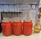 Vintage Le Smith Canister Glass Atterbury Scroll Orange Red Mcm 3 Avail  Rare 9   