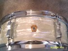 Vintage Ludwig Pioneer Snare Drum  White Marine Pearl  Early 60s   Red Muffler  