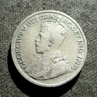 Old Silver 25 Cents 1919 Coin Of Canada King George V  2 
