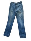 Vtg 1970 s Chemin De Fer Denim Jeans Sz 26 High Rise Straight Leg Hemmed